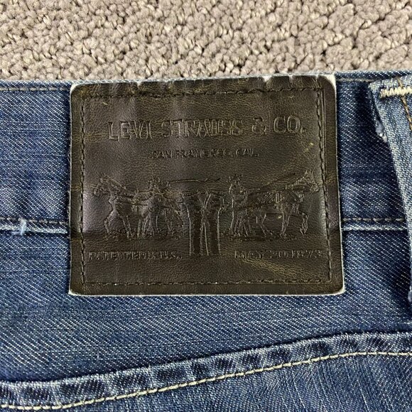 Levi's 514 Slim Straight Jeans Men's 34 x 30 Actual 35 x 31 Soiled Distressed - Picture 7 of 15